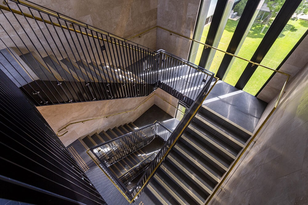 tiling flights of stairs inside a building